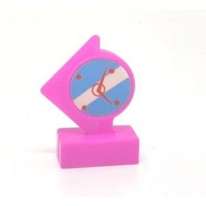 Vintage Barbie 1980s Mattel Doll Pink Clock Plastic Replacement Toy Accessory